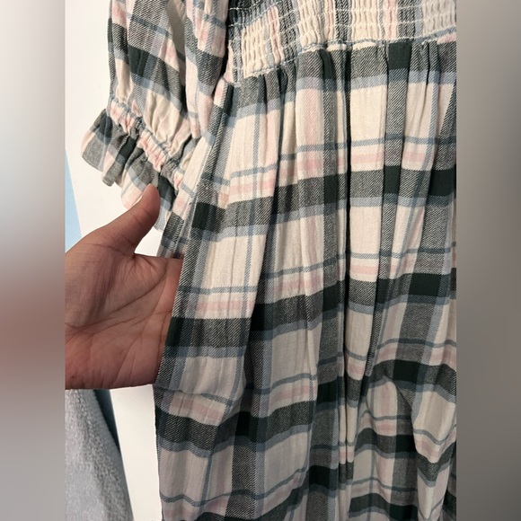 Madewell Lucie Elbow-Sleeve Smocked Mini Dress in Lebaum Plaid - Picture 5 of 8